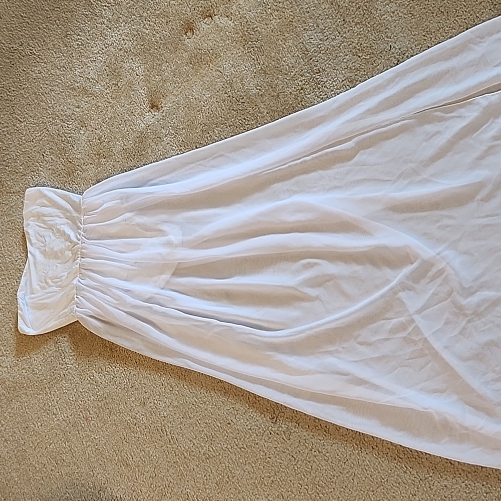 White sheer long dress